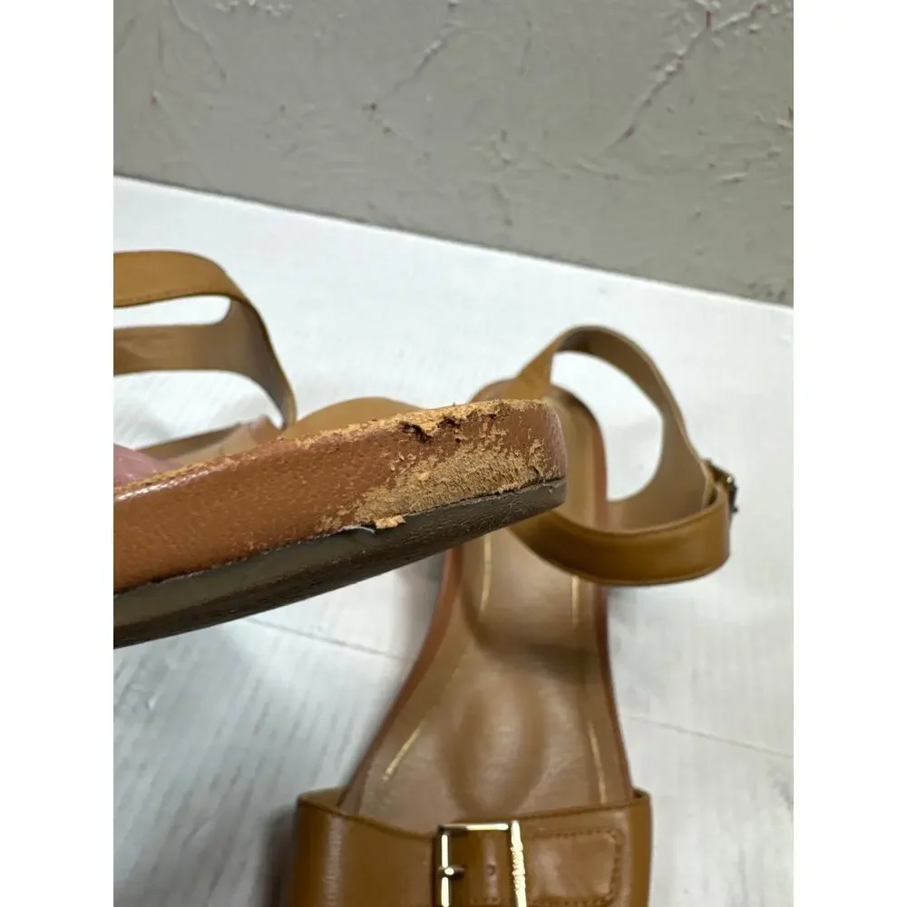 Vionic Shoes Womens Frances Sandals Tan Leather Comfort Orthotic Wegde‎ Size 10